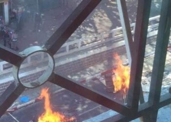 A Police set on fire