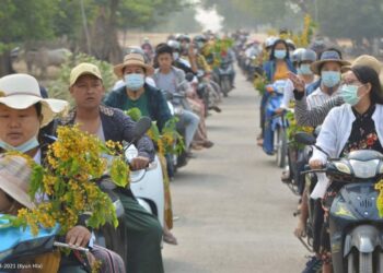 Protest with Paduk Flower