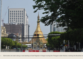 Dry streets as Myanmar boycotts water festival to protest junta