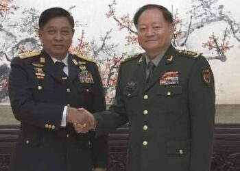 Myanmar Junta Defense Minister Meets China’s Top Military Officer